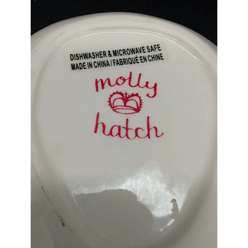 Molly Hatch Gingerbread Spoon Rest Red White Christmas Holiday